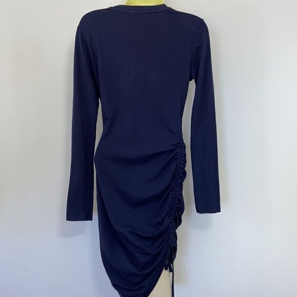 Anthropologie Sundry Dress Ruched Body Con Navy Blue Dress XS NWT~ - Picture 7 of 8